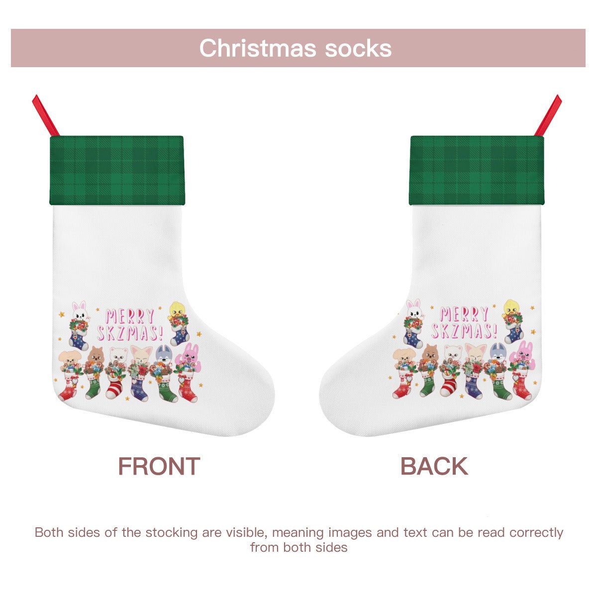 Stray Kids Skzoo - Classic Holiday 16 - Inch Linen Christmas Stocking – Decor, Soft & Durable - Beyond The Shoppe
