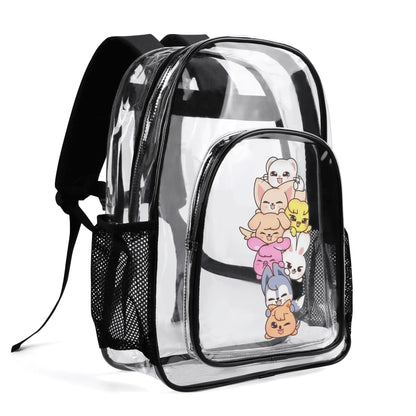 Stray Kids Skzoo Clear Backpack 17 Inch PVC Transparent Bookbag - Beyond The Shoppe