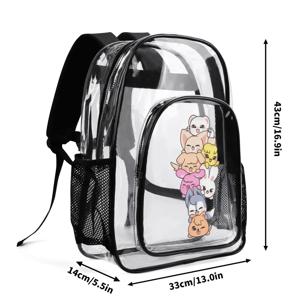 Stray Kids Skzoo Clear Backpack 17 Inch PVC Transparent Bookbag - Beyond The Shoppe