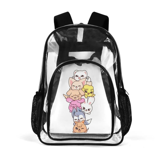 Stray Kids Skzoo Clear Backpack 17 Inch PVC Transparent Bookbag - Beyond The Shoppe