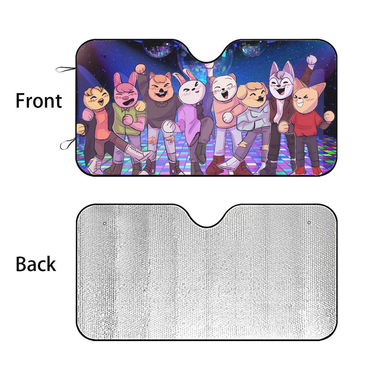 Stray Kids SKZOO Disco Car Windshield Sun Shade - Straykids Car sun visor - Car sun blocker - Windshield heat shield - Auto sunshade - Beyond The Shoppe