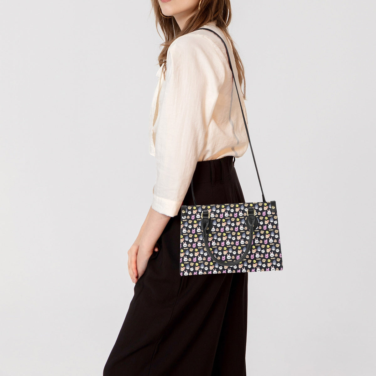 Stray Kids Skzoo Featured Tote Bag with long strap and inner matching black bag - Purse - handbag - clutch - Beyond The Shoppe