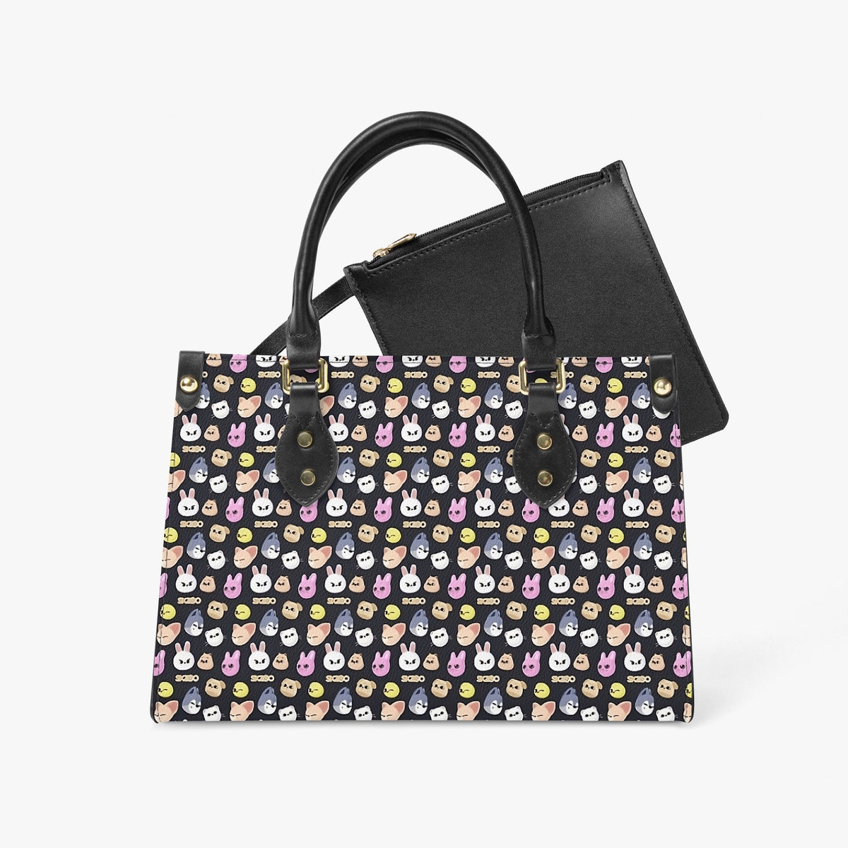 Stray Kids Skzoo Featured Tote Bag with long strap and inner matching black bag - Purse - handbag - clutch - Beyond The Shoppe