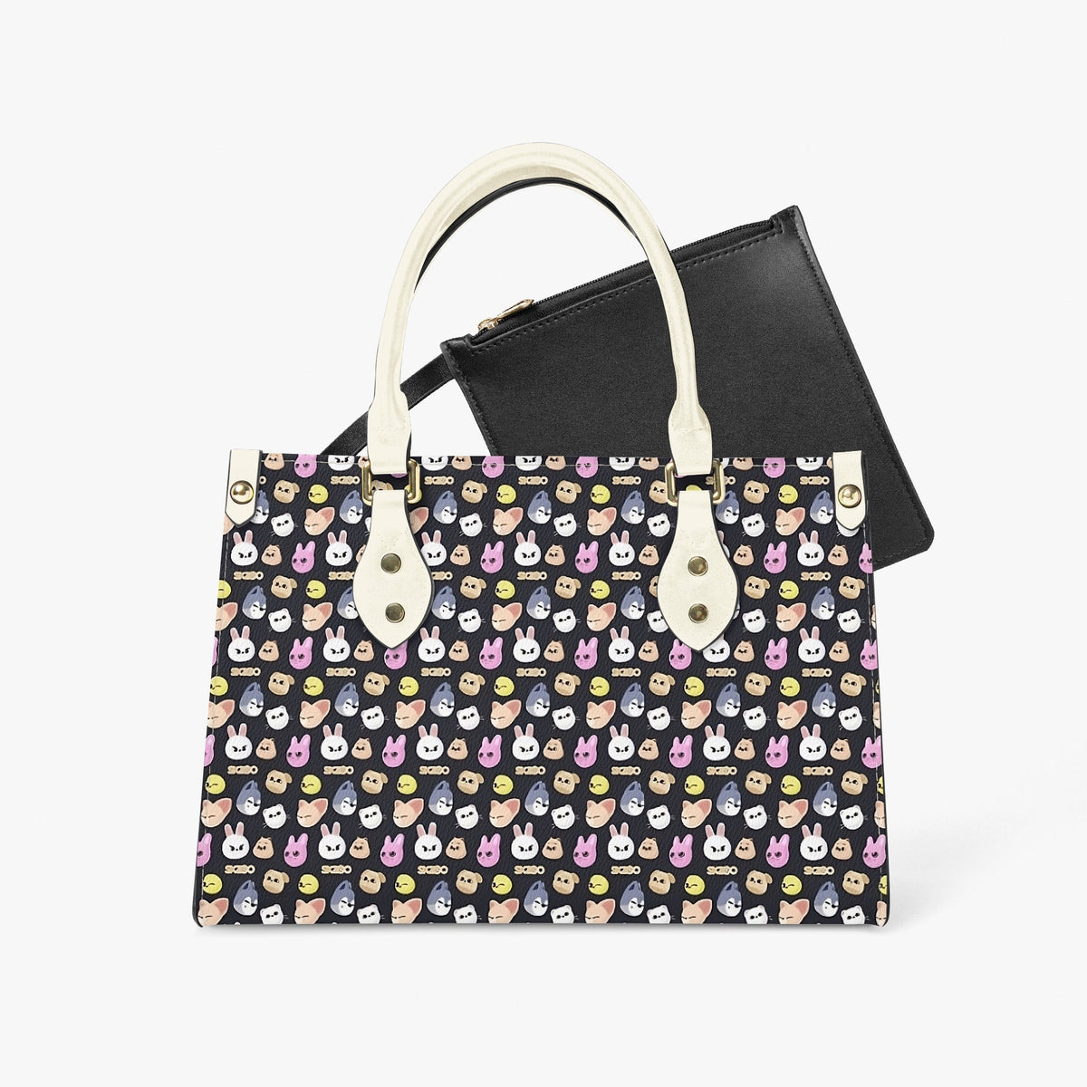 Stray Kids Skzoo Featured Tote Bag with long strap and inner matching black bag - Purse - handbag - clutch - Beyond The Shoppe