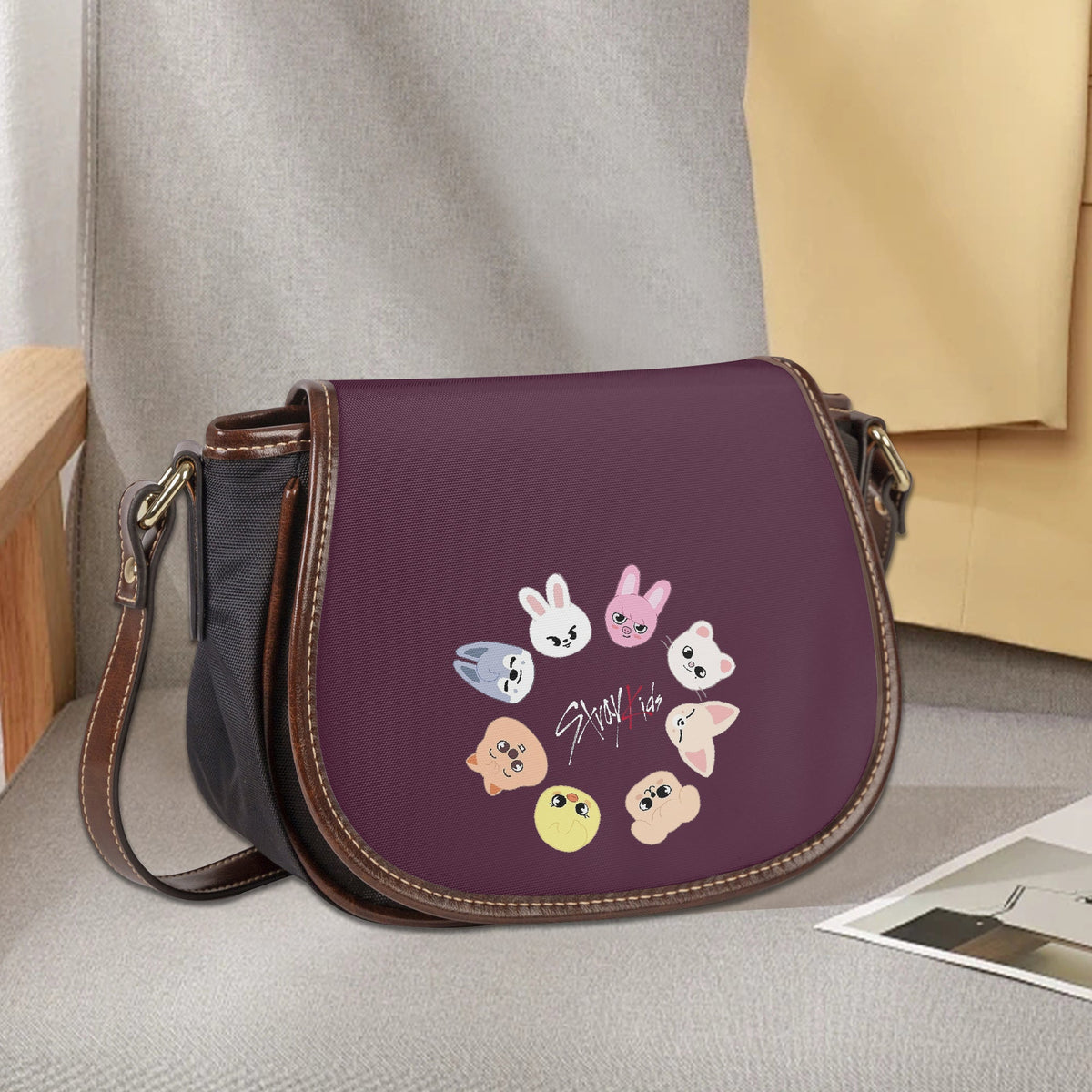 Stray Kids Skzoo Flap Saddle Bag – Perfect Everyday Crossbody Purse - Chic & Cute Bag - Beyond The Shoppe