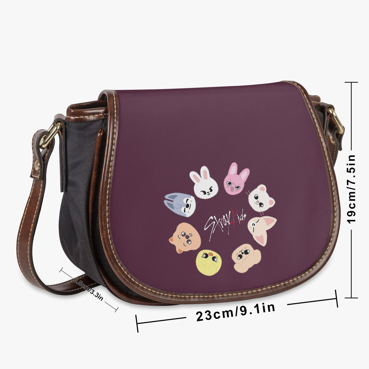 Stray Kids Skzoo Flap Saddle Bag – Perfect Everyday Crossbody Purse - Chic & Cute Bag - Beyond The Shoppe