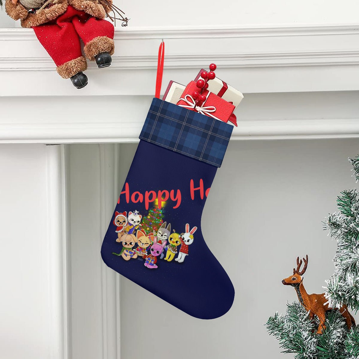 Stray Kids Skzoo - Happy Holidays Classic Holiday 16 - Inch Linen Christmas Stocking – Decor, Soft & Durable - Beyond The Shoppe