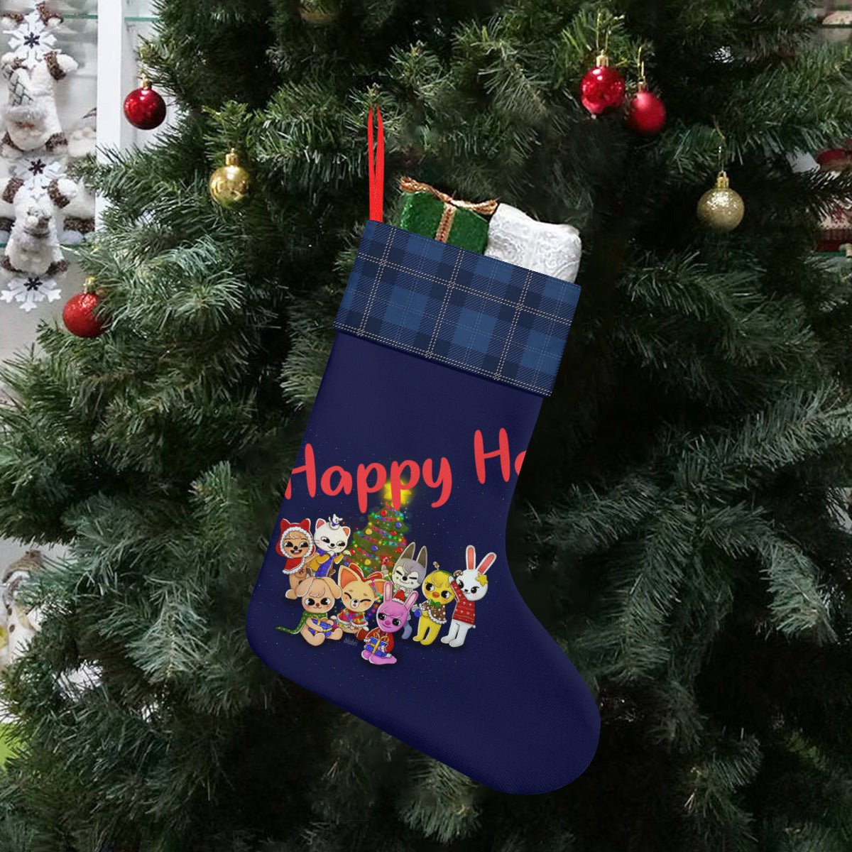 Stray Kids Skzoo - Happy Holidays Classic Holiday 16 - Inch Linen Christmas Stocking – Decor, Soft & Durable - Beyond The Shoppe