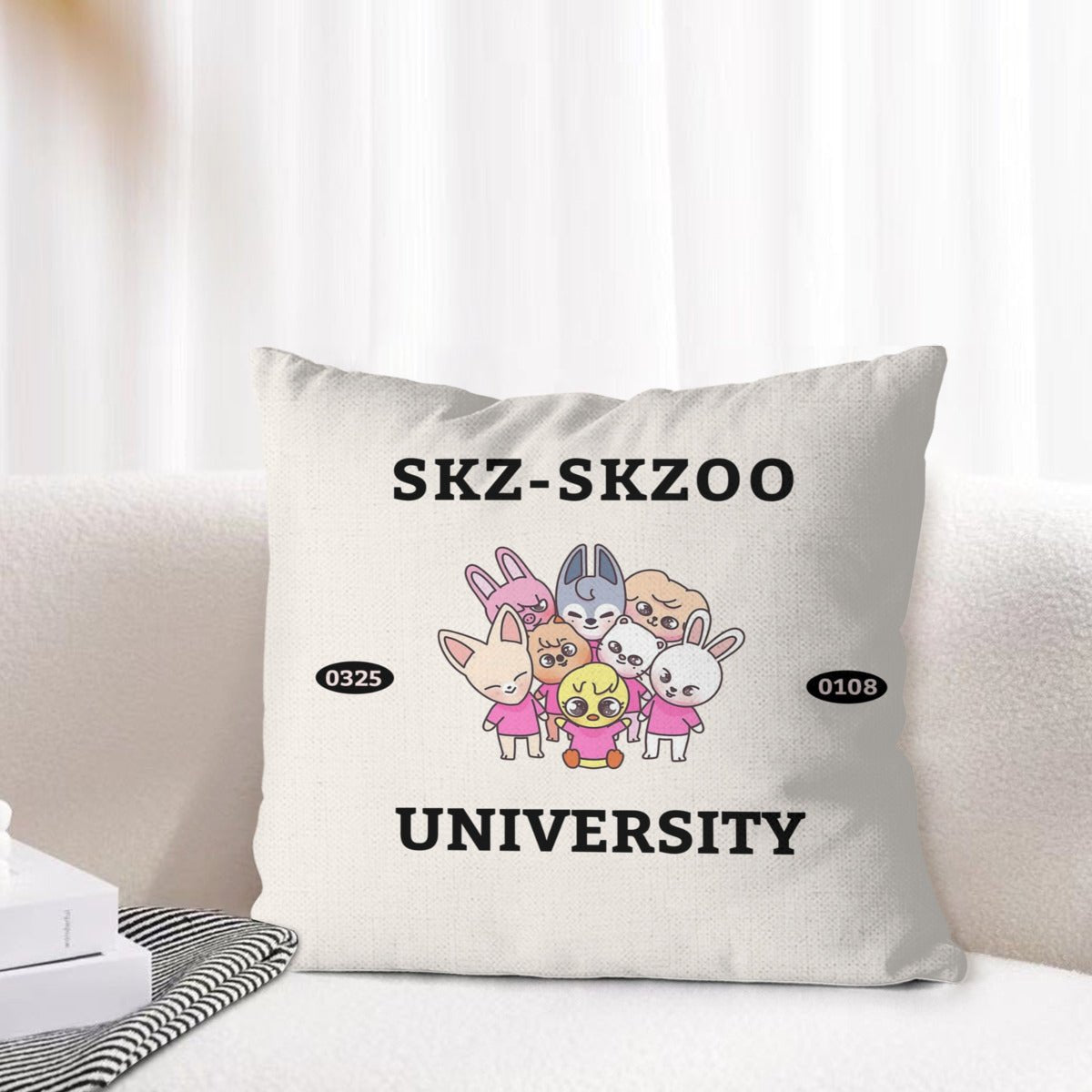 Stray Kids Skzoo Linen Pillowcase - Skzoo University - Sofa pillow - Beyond The Shoppe