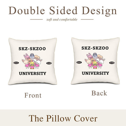 Stray Kids Skzoo Linen Pillowcase - Skzoo University - Sofa pillow - Beyond The Shoppe