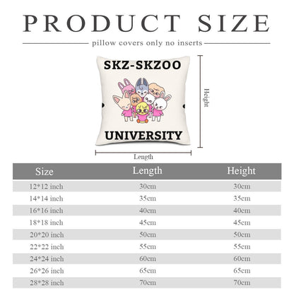 Stray Kids Skzoo Linen Pillowcase - Skzoo University - Sofa pillow - Beyond The Shoppe