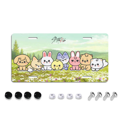 Stray Kids Skzoo on Flowers - Vanity Plate for your car - Car accessories - Beyond The Shoppe