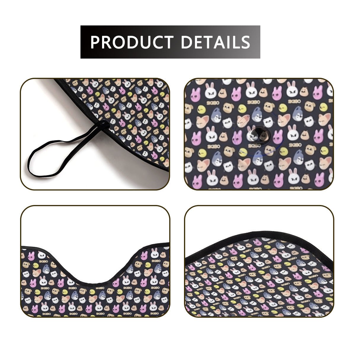 Stray Kids SKZOO Pattern Car Windshield Sun Shade - Straykids Car sun visor - Car sun blocker - Windshield heat shield - Auto sunshade - Beyond The Shoppe