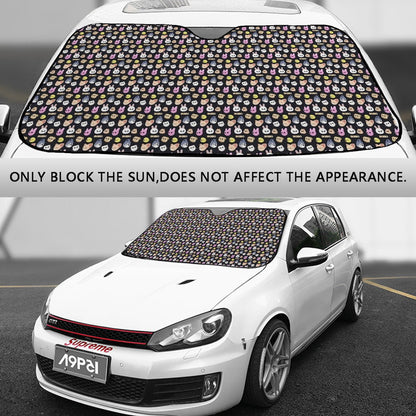 Stray Kids SKZOO Pattern Car Windshield Sun Shade - Straykids Car sun visor - Car sun blocker - Windshield heat shield - Auto sunshade - Beyond The Shoppe