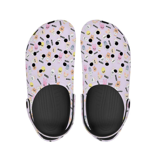Stray Kids Skzoo Pink Pattern Women & Men Sizes - Unisex Crocs - Clogs - Slip On Shoes - Beyond The Shoppe