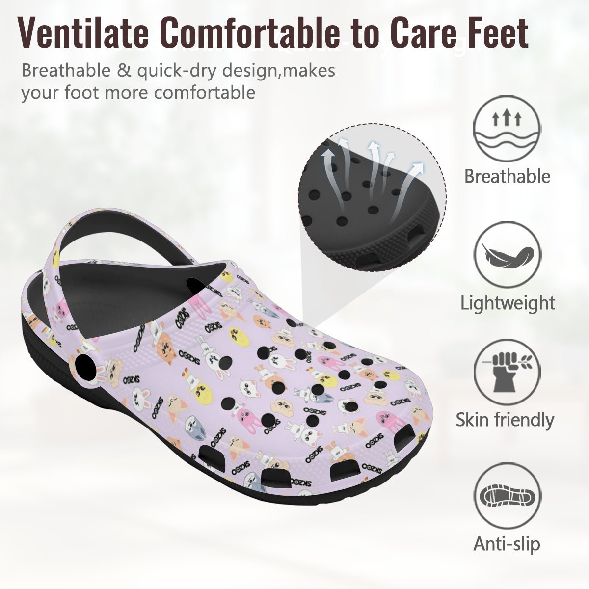 Stray Kids Skzoo Pink Pattern Women & Men Sizes - Unisex Crocs - Clogs - Slip On Shoes - Beyond The Shoppe