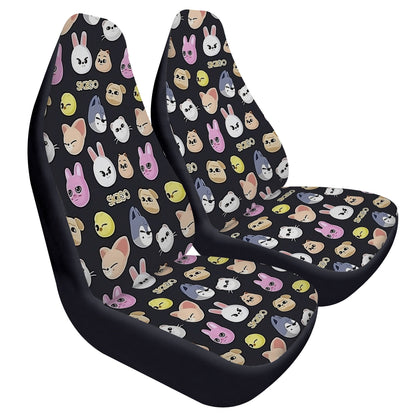 Stray Kids SKZOO - Set of 2 Microfiber Car seat covers - SKZOO pattern car seat covers - STAY car accessories - Stray Kids car - kpop fan - Beyond The Shoppe
