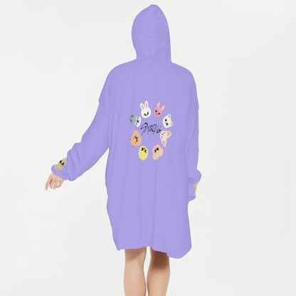Stray Kids SKZOO Snug Hoodie Oversized - Seungmin Oversized Hoodie - Skzoo Wearable Sleep Blanket Hoodie - Straykids Blanket - Fleece Hoodie - Beyond The Shoppe