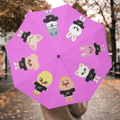 Stray Kids SKZOO Umbrella - Automatic opening umbrella - Straykids rainy weather, protection from weather - Beyond The Shoppe