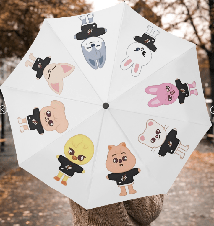Stray Kids SKZOO Umbrella - Different color options! Automatic opening umbrella - Straykids rainy weather, protection from weather - Beyond The Shoppe
