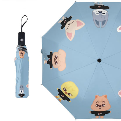 Stray Kids SKZOO Umbrella - Different color options! Automatic opening umbrella - Straykids rainy weather, protection from weather - Beyond The Shoppe