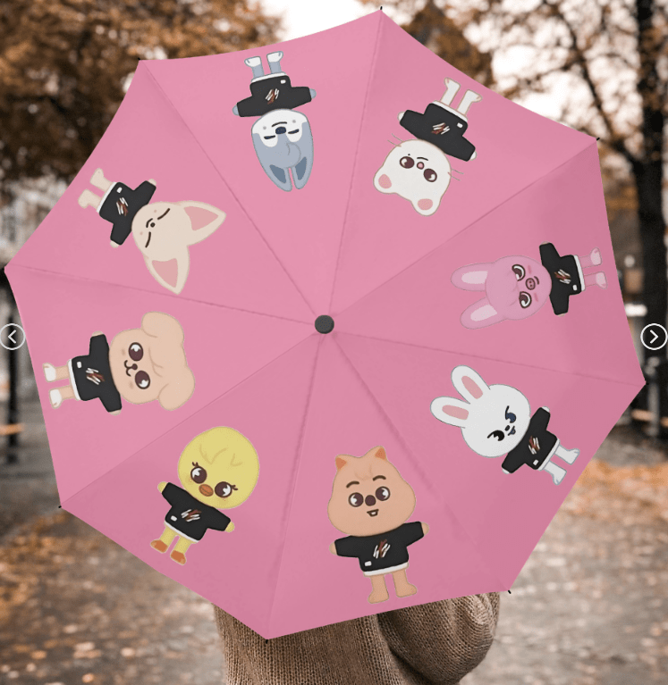 Stray Kids SKZOO Umbrella - Different color options! Automatic opening umbrella - Straykids rainy weather, protection from weather - Beyond The Shoppe