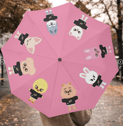 Stray Kids SKZOO Umbrella - Different color options! Automatic opening umbrella - Straykids rainy weather, protection from weather - Beyond The Shoppe