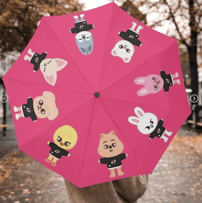 Stray Kids SKZOO Umbrella - Different color options! Automatic opening umbrella - Straykids rainy weather, protection from weather - Beyond The Shoppe