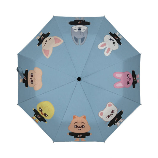 Stray Kids SKZOO Umbrella - Different color options! Automatic opening umbrella - Straykids rainy weather, protection from weather - Beyond The Shoppe