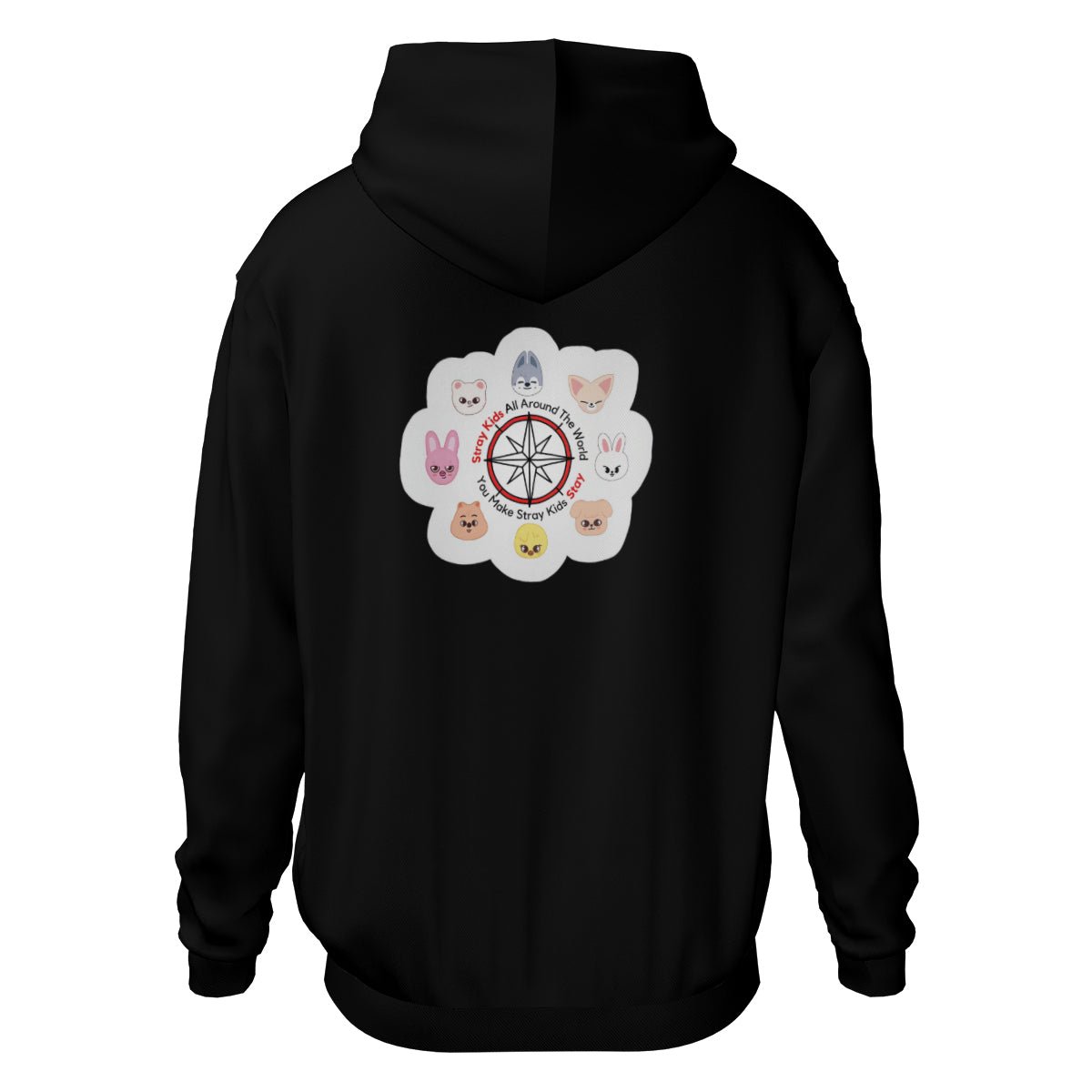 Stray Kids SKZOO You Make Stray Kids Stay Light weight Black Hoodie Sweatshirt with pockets – Fanmade K - pop Apparel - Beyond The Shoppe