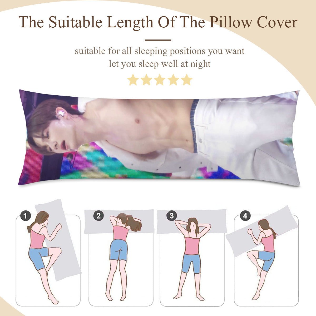 The Boyz Hyunjae Full Body Pillow Case - Double Sided Full Body Pillowcases - 3 sizes! - Beyond The Shoppe