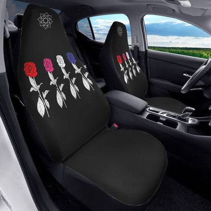 The Rose Car Seat Microfiber Covers - Set of 2 - 4 Roses - Car seat covers - Black Rose - Option 2 - Beyond The Shoppe