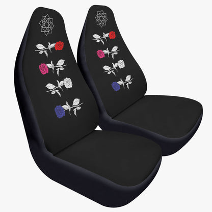The Rose Car Seat Microfiber Covers - Set of 2 - 4 Roses - Car seat covers - Black Rose - Option 2 - Beyond The Shoppe