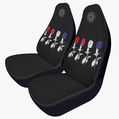 The Rose Car Seat Microfiber Covers - Set of 2 - 4 Roses - Car seat covers - Black Rose - Option 2 - Beyond The Shoppe