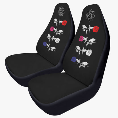 The Rose Car Seat Microfiber Covers - Set of 2 - 4 Roses - Car seat covers - Black Rose - Option 2 - Beyond The Shoppe