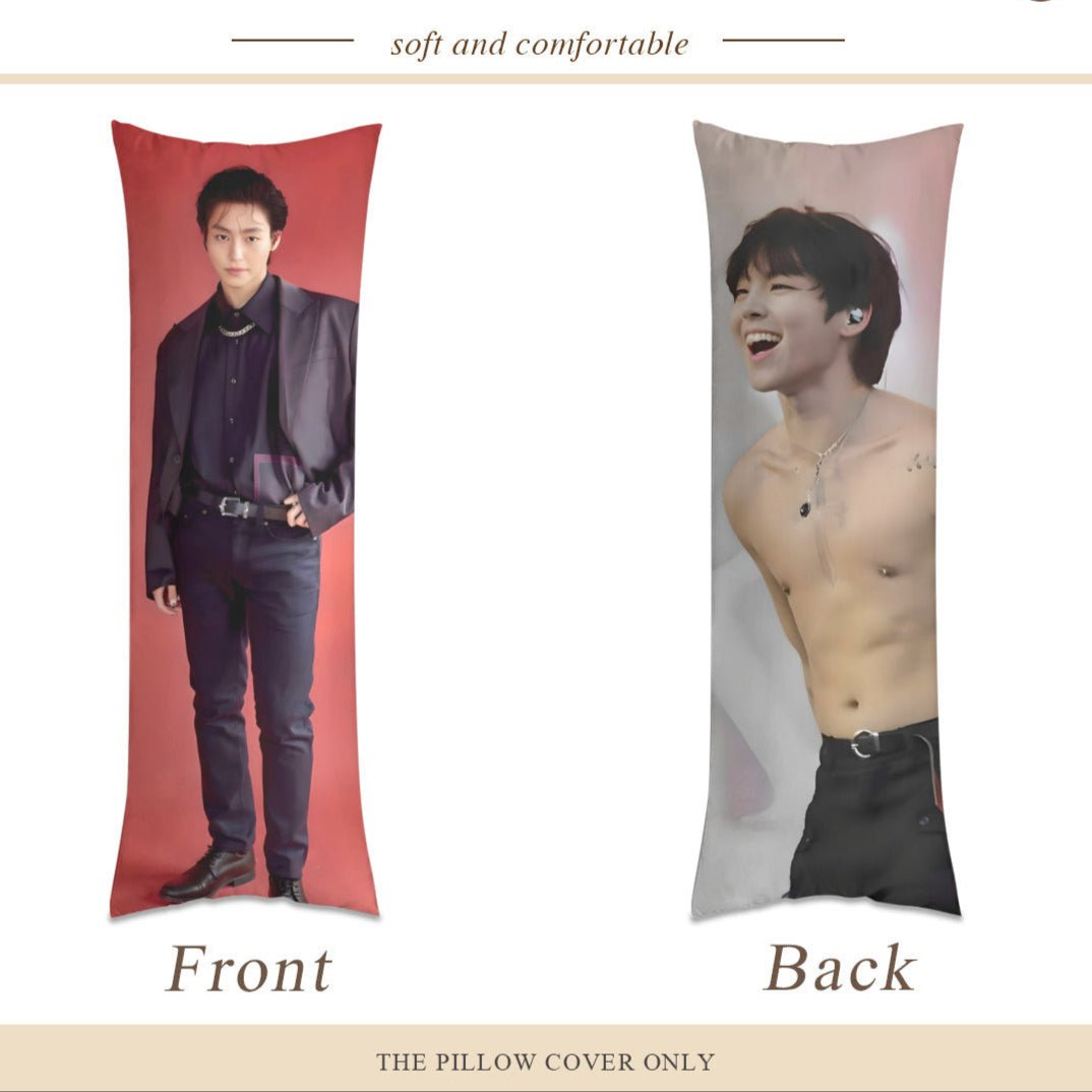 The Rose Kim Woosung Full Body Pillow Case - Double Sided with two different photos full body pillowcases - 3 sizes! Great Kpop gift idea! - Beyond The Shoppe