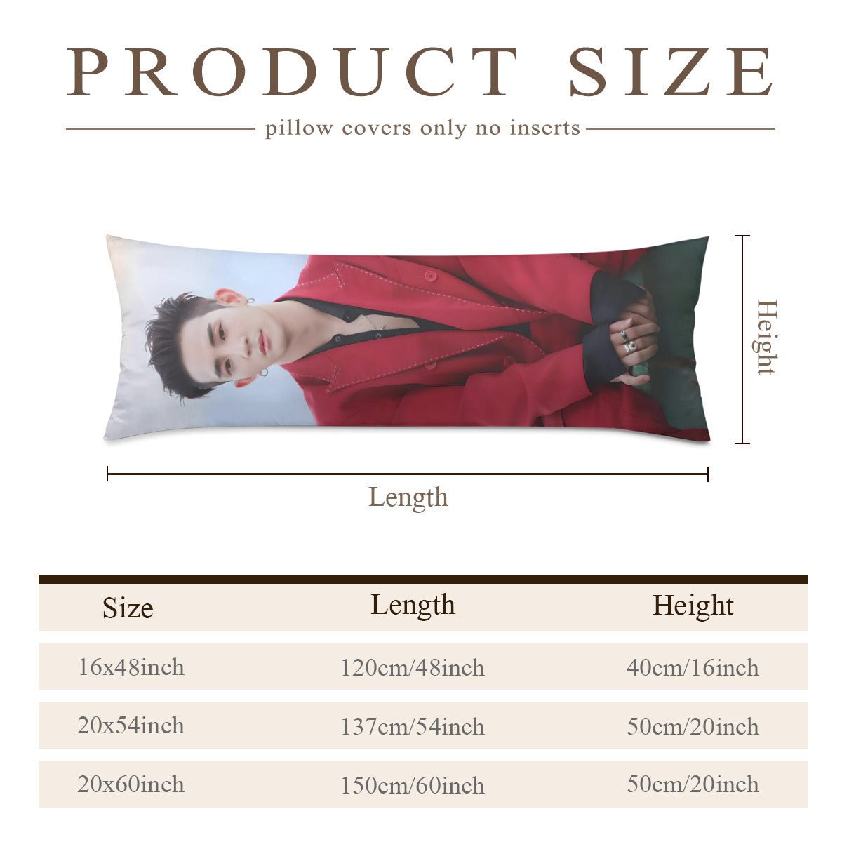 The Rose Park Dojoon Full Body Pillow Case - Double Sided with two different photos full body pillowcases - 3 sizes! Great Kpop gift idea! - Beyond The Shoppe