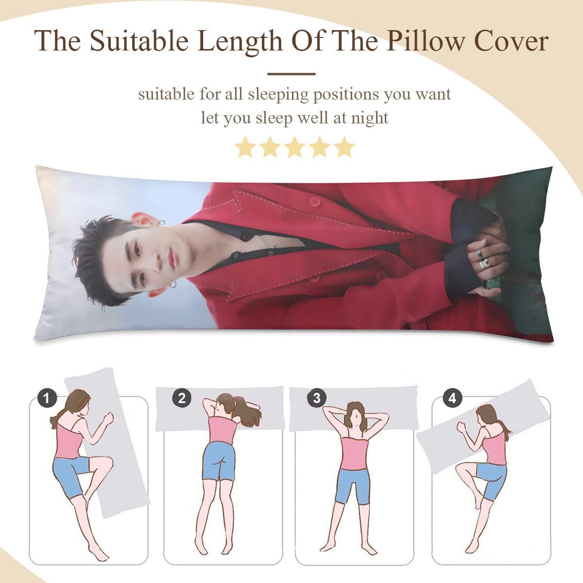 The Rose Park Dojoon Full Body Pillow Case - Double Sided with two different photos full body pillowcases - 3 sizes! Great Kpop gift idea! - Beyond The Shoppe