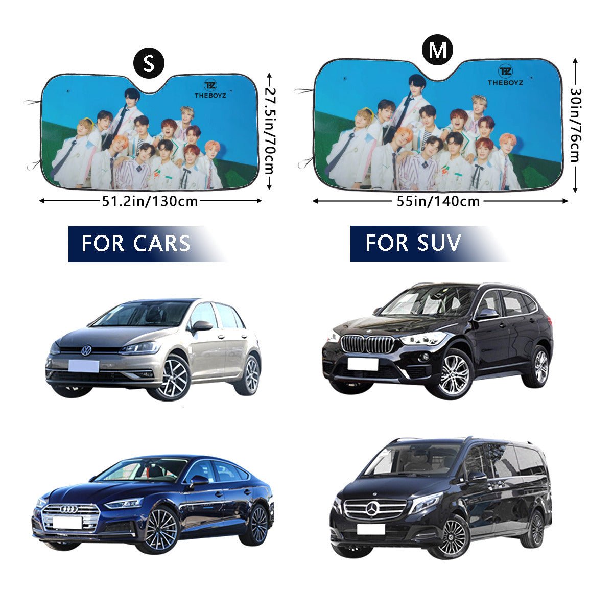 THEBOYZ Sun Shade - Windshield Cover - KPop Themed - Great gift! Car Window Shield - Windshield Protector - Beyond The Shoppe