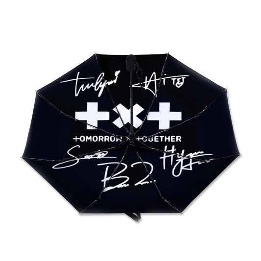 TXT Automatic opening umbrella featuring their Logo and Signatures - Kpop for rainy weather andprotection from weatherXT - Beyond The Shoppe