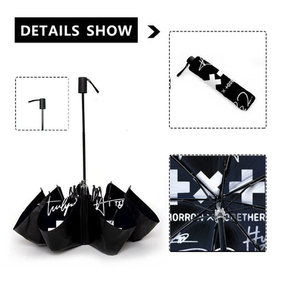 TXT Automatic opening umbrella featuring their Logo and Signatures - Kpop for rainy weather andprotection from weatherXT - Beyond The Shoppe