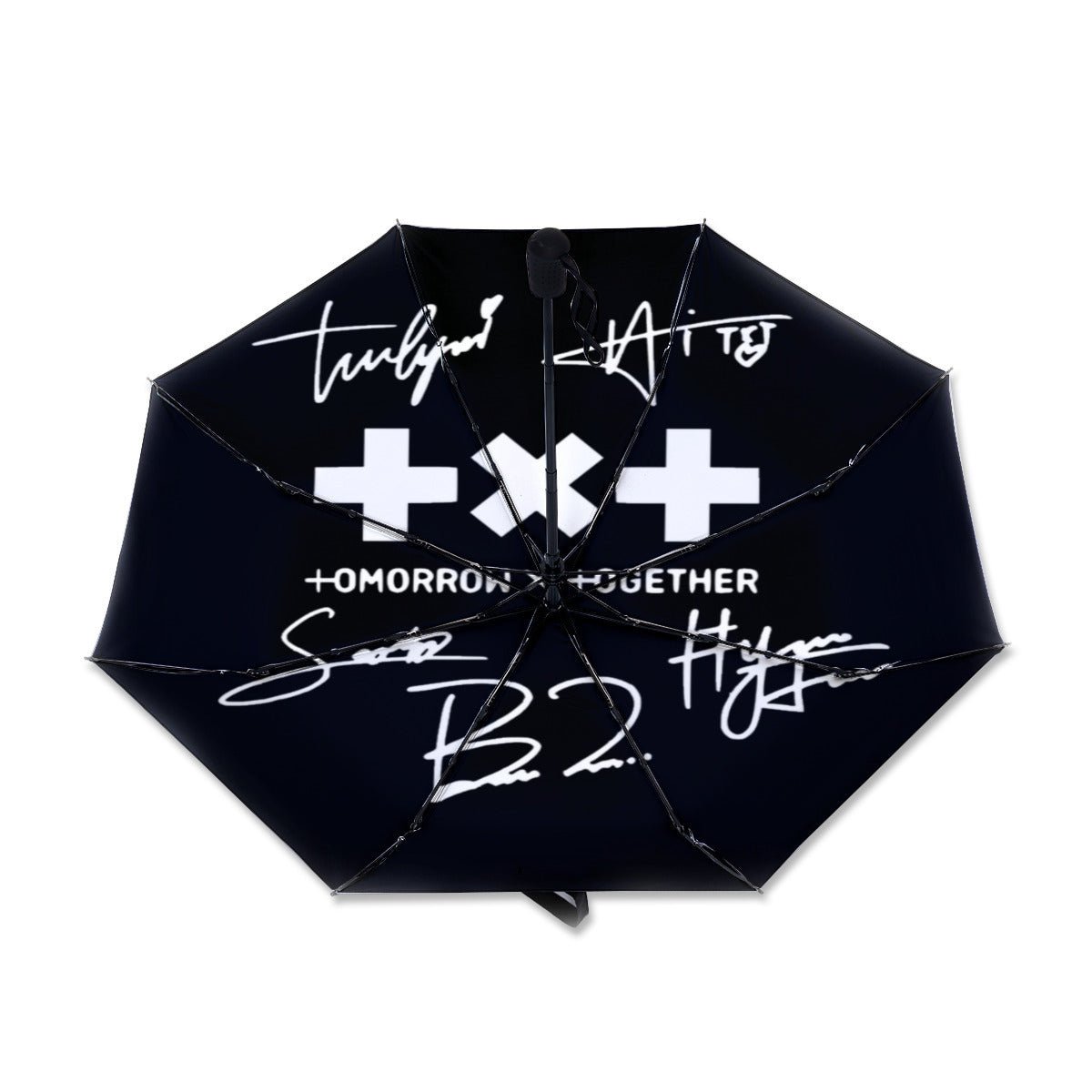 TXT Automatic opening umbrella featuring their Logo and Signatures - Kpop for rainy weather andprotection from weatherXT - Beyond The Shoppe
