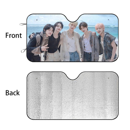 TXT Car Sun Shade - TXT by the Beach - Car Windshield Sun Shade - Gift for MOA Car Sunshade - K - Pop Inspired Car Accessories - Beyond The Shoppe
