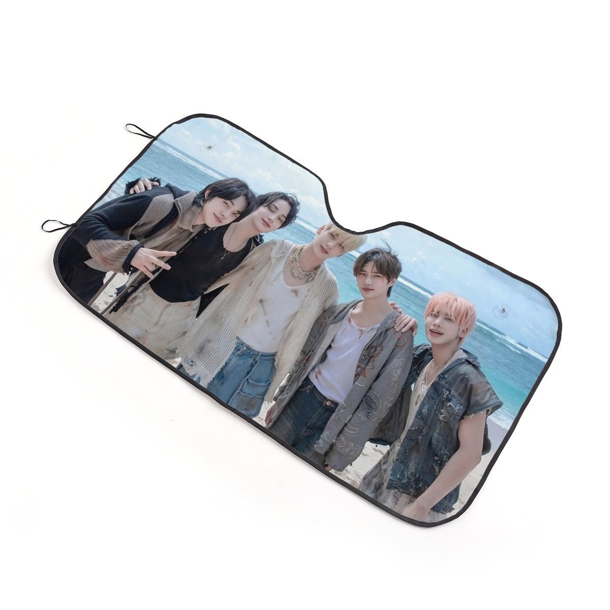 TXT Car Sun Shade - TXT by the Beach - Car Windshield Sun Shade - Gift for MOA Car Sunshade - K - Pop Inspired Car Accessories - Beyond The Shoppe