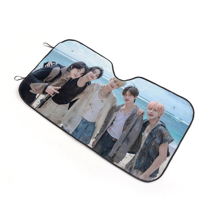 TXT Car Sun Shade - TXT by the Beach - Car Windshield Sun Shade - Gift for MOA Car Sunshade - K - Pop Inspired Car Accessories - Beyond The Shoppe