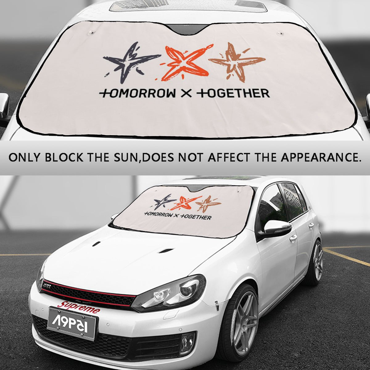 TXT Car Sun Shade - TXT Logos - Car Sun Shade - Gift for MOA Car Sunshade - K - Pop Inspired Car Accessories - Beyond The Shoppe
