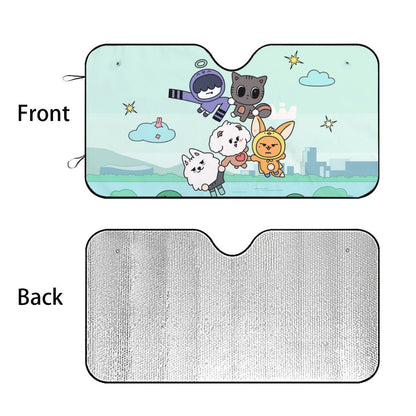 TXT Car Windshield Sun Shade - Tomorrow x Together - Car sun visor - Car sun blocker - Windshield heat shield - Auto sunshade - Sun Cover - Beyond The Shoppe