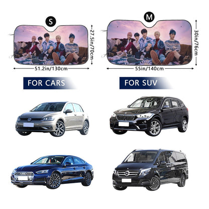 TXT Car Windshield Sun Shade - Tomorrow x Together - Windshield Sun Shade - Car sun visor - Car sun blocker - Windshield heat shield - Auto - Beyond The Shoppe