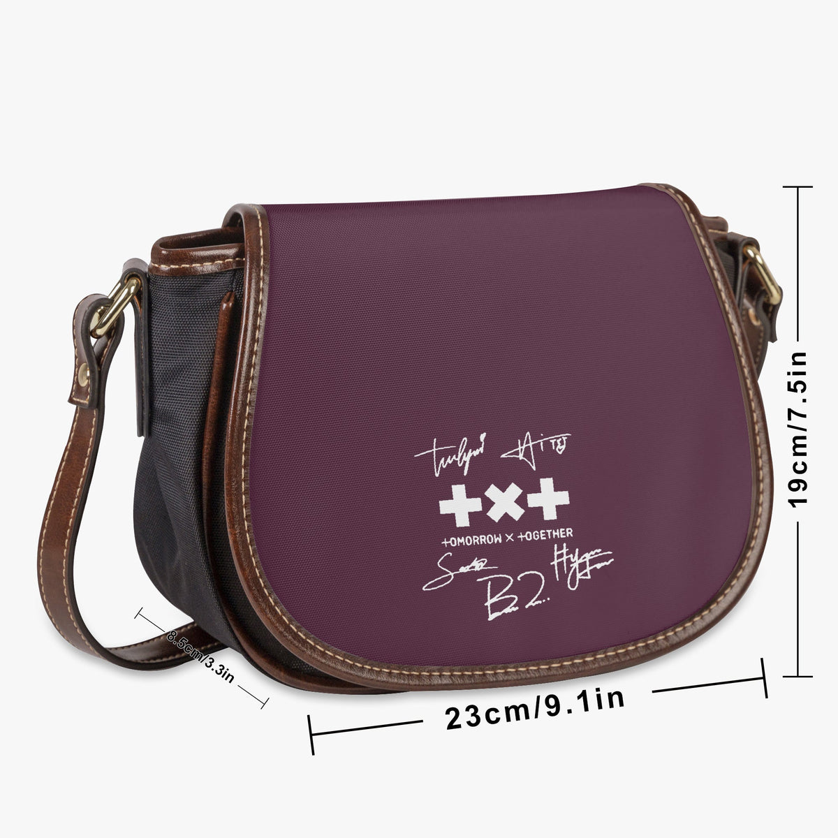 TXT Flap Saddle Bag – Perfect Everyday Crossbody Purse - Tomorrow x Together Chic & Cute Bag - Beyond The Shoppe