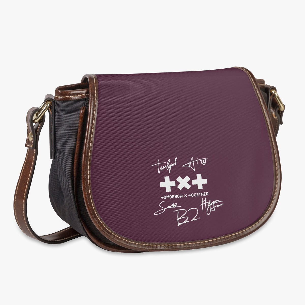 TXT Flap Saddle Bag – Perfect Everyday Crossbody Purse - Tomorrow x Together Chic & Cute Bag - Beyond The Shoppe